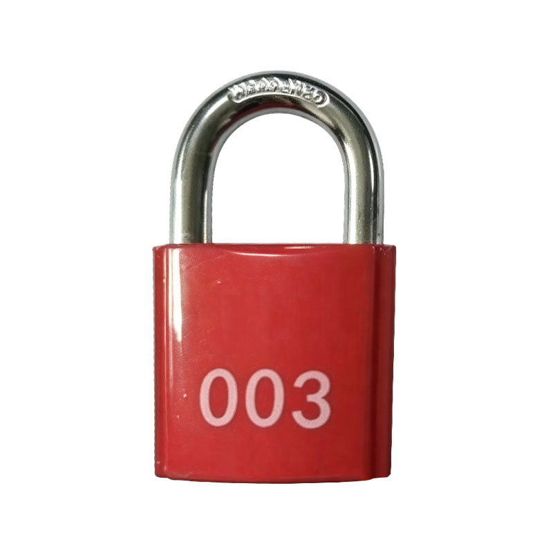 Red Coated Brass Fire Padlock
